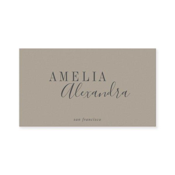 Minimalist Modern Script Boho Neutral Taupe Gray