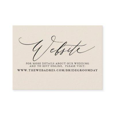 Minimalist Modern Script Wedding Website Card