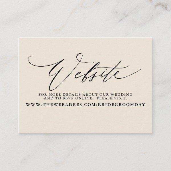 Minimalist Modern Script Wedding Website Card