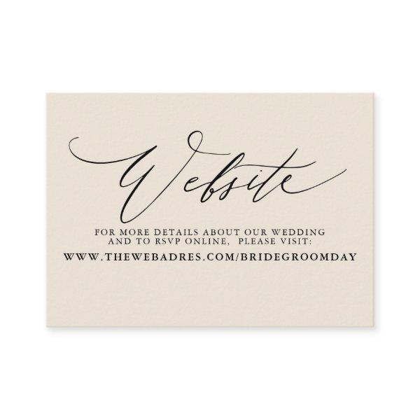 Minimalist Modern Script Wedding Website Card