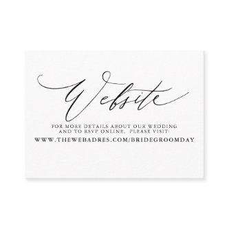 Minimalist Modern Script Wedding Website Card