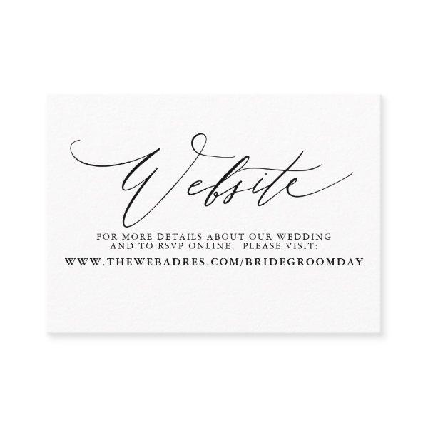 Minimalist Modern Script Wedding Website Card