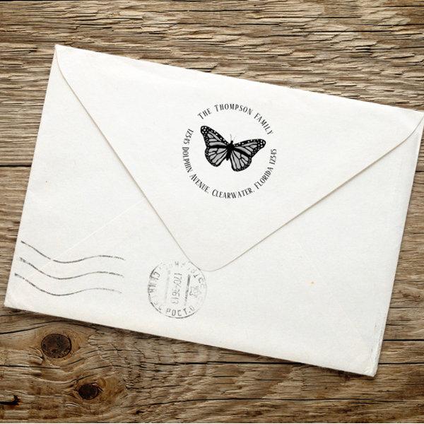 Minimalist Modern Simple Butterfly Nature Insect Self-inking Stamp