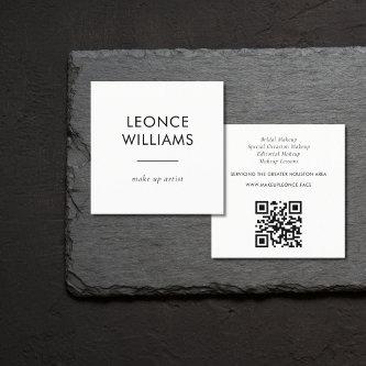 Minimalist Modern Simple White Custom QR Code Square