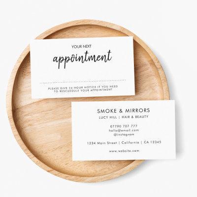 Minimalist Modern | Stylish Handwritten Reminder Appointment Card