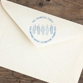 Minimalist Modern Tropical Flip Flops Simple Cute Self-inking Stamp
