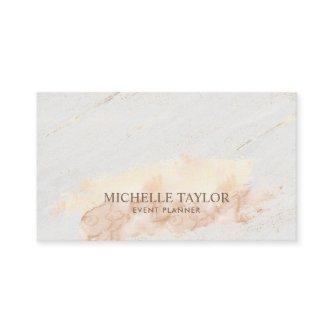 Minimalist modern white marble  gold signature bus