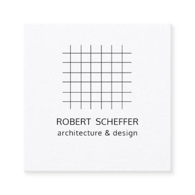 Minimalist Modern White Math Architect Designer Square