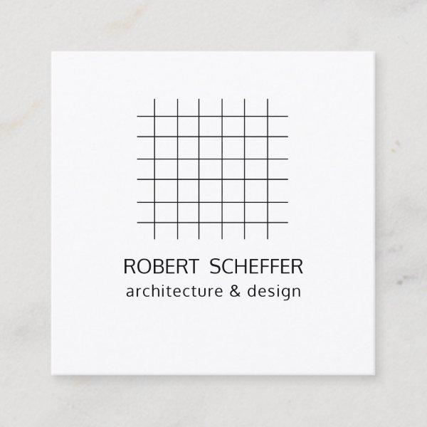 Minimalist Modern White Math Architect Designer Square