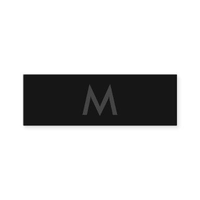 Minimalist Monogram Gray Black Background Mini