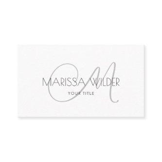 Minimalist Monogram Gray White Script