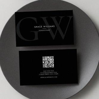 Minimalist Monogram Initials QR Code Professional