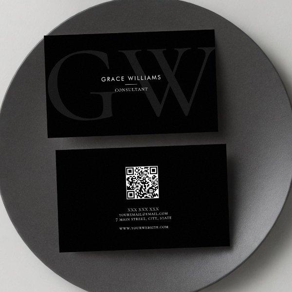 Minimalist Monogram Initials QR Code Professional