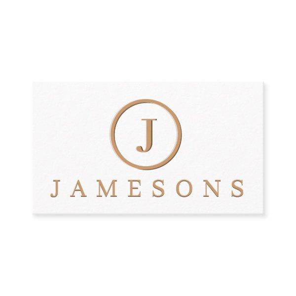 Minimalist Monogram Logo Embossed Effect