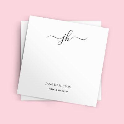 Minimalist Monogram Script Name Post-it Notes