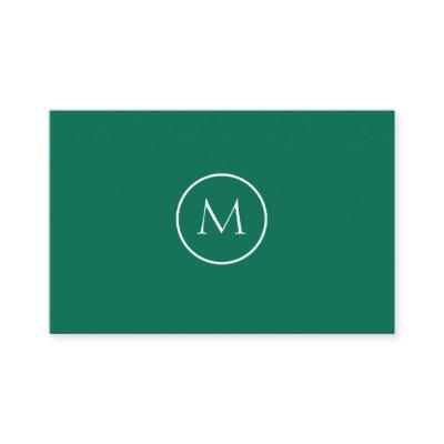 Minimalist Monogrammed Elegant Bottle Green