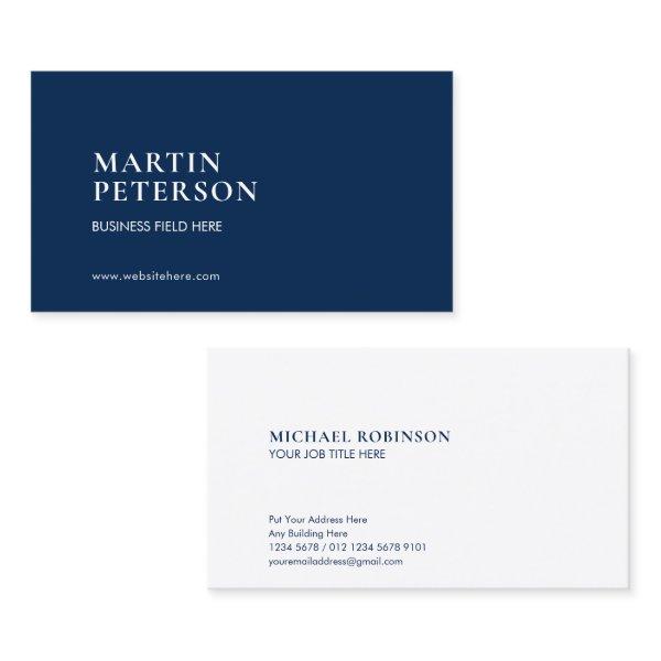 Minimalist Name | Serif Font Type | Dark Blue