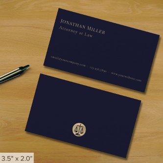 Minimalist Navy Blue and Gold Attorney