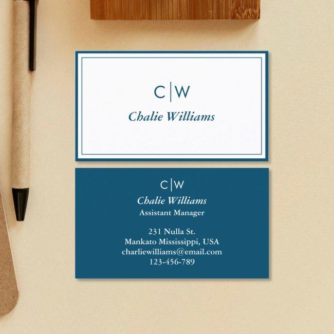 Minimalist Navy Blue Two Borders