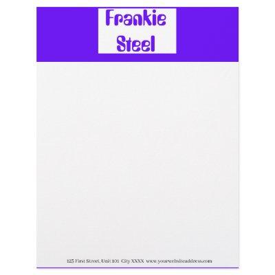 Minimalist neon blue and white letterhead