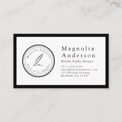 Minimalist Notary Loan Signing Stamp  Business Car