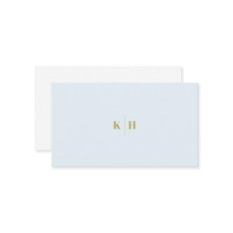 Minimalist Pale Blue White Monogram