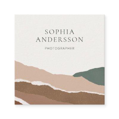 Minimalist Pastel Torn Edge Landscape  Square