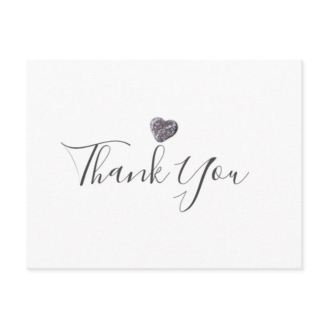 Minimalist Pebble Heart Script Business Thank You Postcard