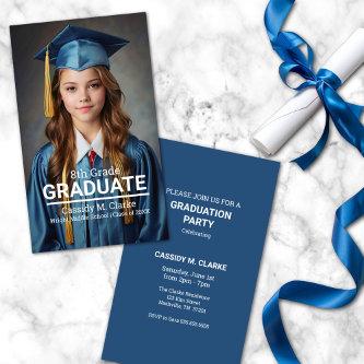 Minimalist Photo 8th Grade Grad Enclosure Card