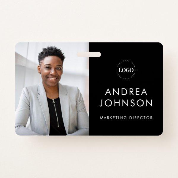 Minimalist Photo ID Card with Custom Logo Text Badge