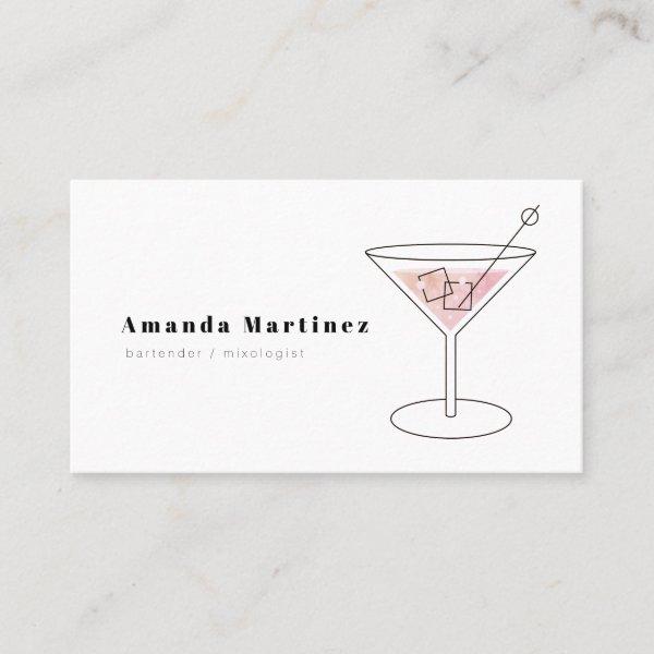 Minimalist Pink Cocktail Bartender Mixologist