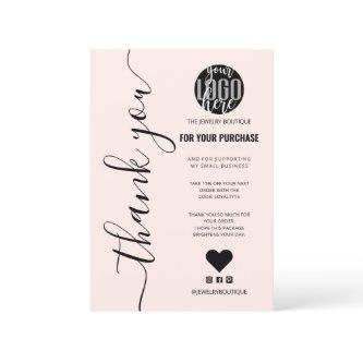 Minimalist Pink Signature Script Order Thank You
