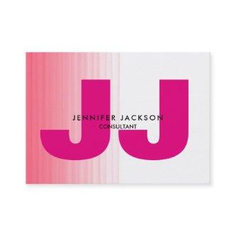Minimalist Pink White Monogram Trendy Modern