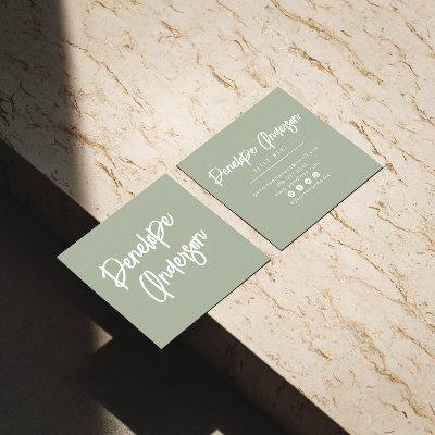 Minimalist Pistachio Green Neutral Boho Modern  Square
