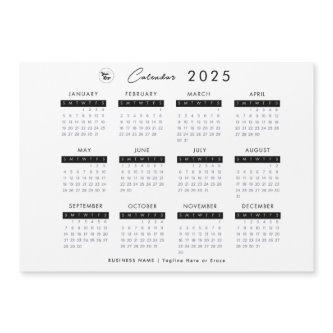 Minimalist Plain 2023 Calendar with Business Logo  Magnetic Invitation