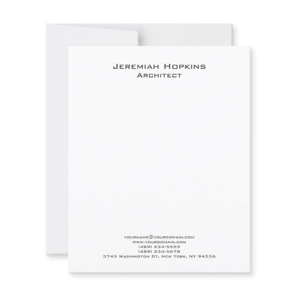 Minimalist Plain Architect Company Paper Sheet