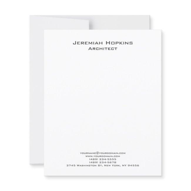 Minimalist Plain Architect Company Paper Sheet