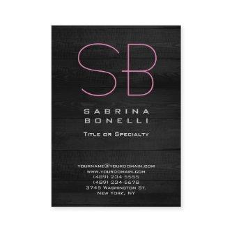 Minimalist Plain Elegant Gray Wood Monogram