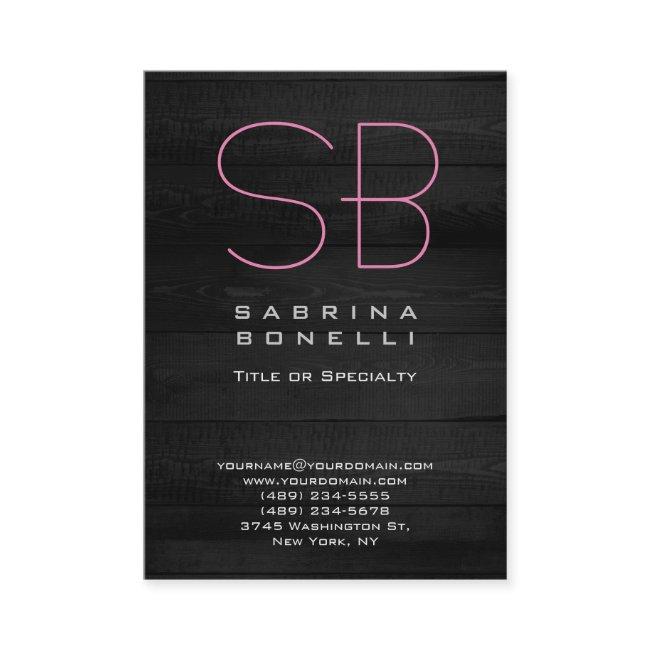 Minimalist Plain Elegant Gray Wood Monogram
