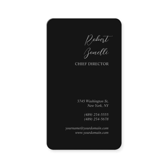 Minimalist Plain Modern Black Personalized