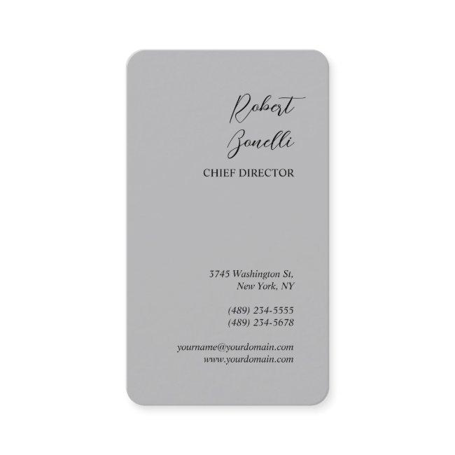Minimalist Plain Modern Grey Personalized