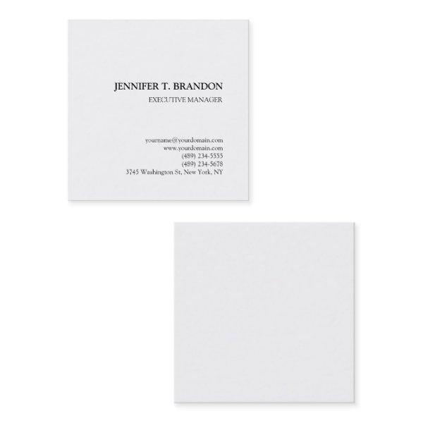 Minimalist Plain Modern Professional White Square