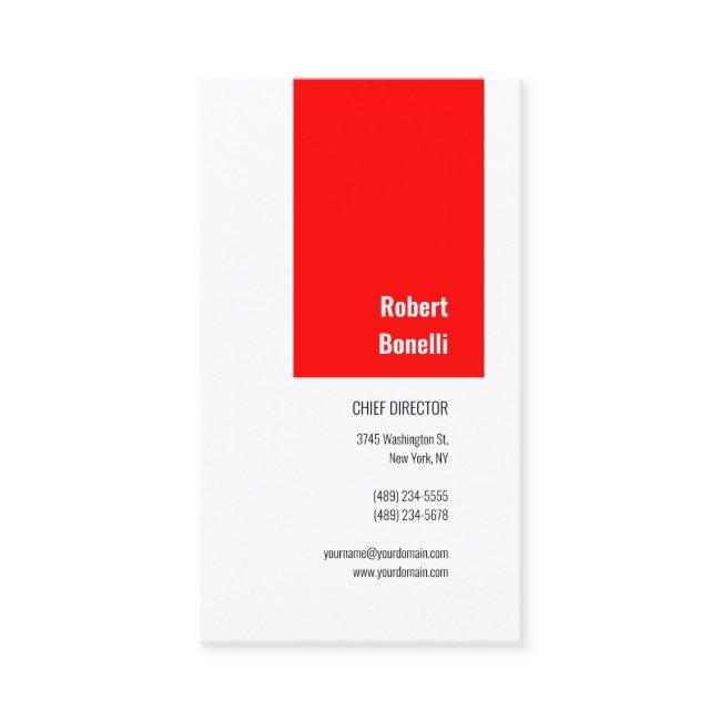 Minimalist Plain Modern Red White