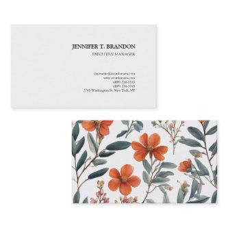 Minimalist Plain Modern Watercolor Floral