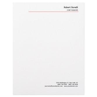 Minimalist Plain Red White Modern  Letterhead