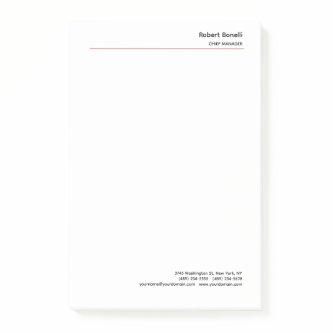 Minimalist Plain Red White Modern  Post-it Notes