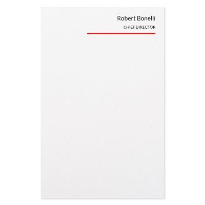 Minimalist Plain Red White Modern Stationery