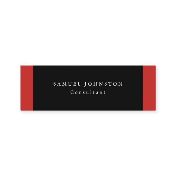 Minimalist Plain Simple Black Red Professional Mini