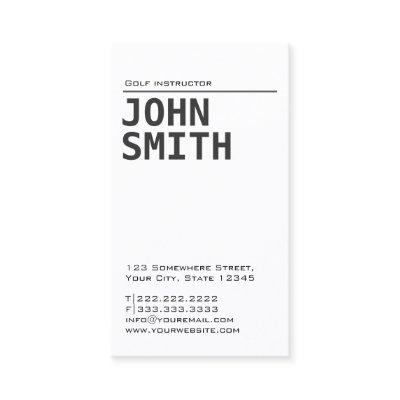 Minimalist Plain White Golf Instructor