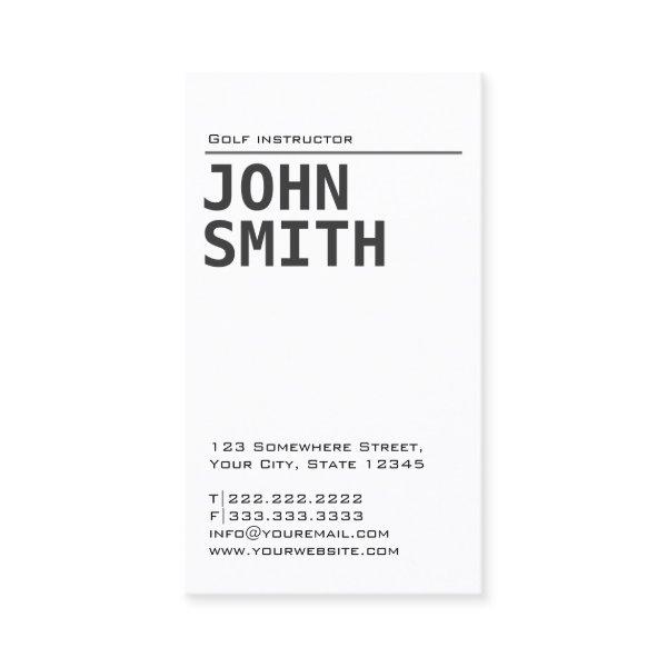 Minimalist Plain White Golf Instructor